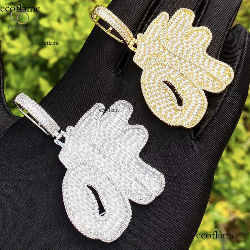 Hip Hop OTF Letters Pendant Necklace 5A Zircon Gold Plating Women Men Jewelry Gifts