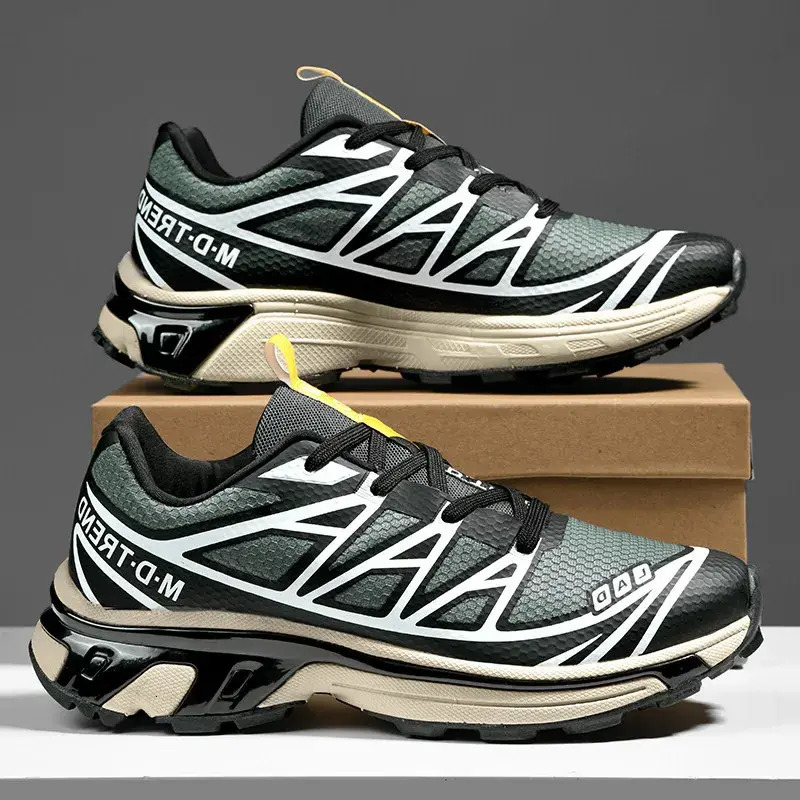 Men Running Shoes Women And Mens sports White Mesh Outdoor Hiking Shoes With Black Graphic Print Daily Outfit Big Size Sneakers t5