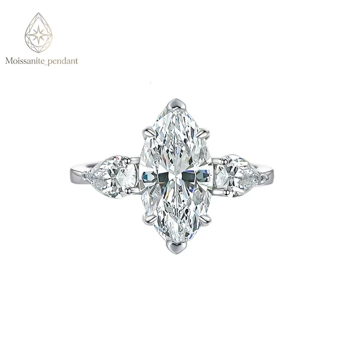Stylish 925 Sterling Silver Moissanite Fine Rings Classic Wedding Minimalist Versatile Jewelry for Women