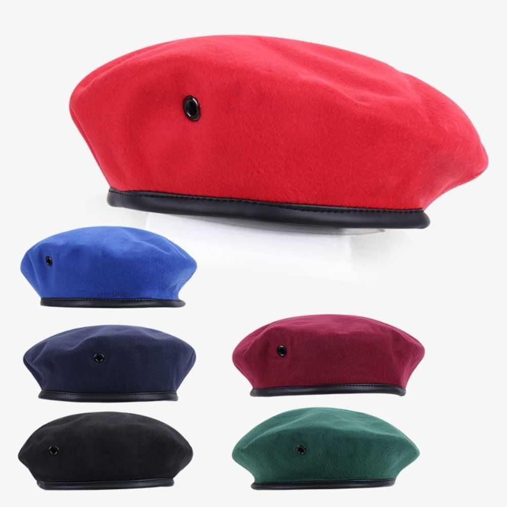Adjustable Unisex Berets Hat Solid Color For Cosplay Uniform Cap Casual Adult Painter Cap Security Cap S261016FQ92
