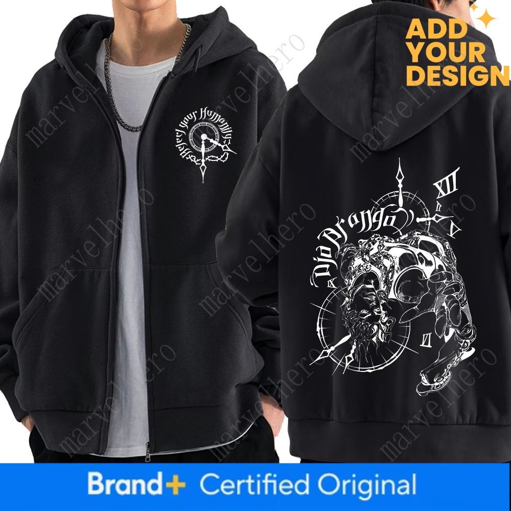 Anime Jojo Bizarre Adventure Zipper Hoodies Drop Dio Over Heaven Manga Zip Up Sweatshirts Men Women Fashion Casual Pullover Coat