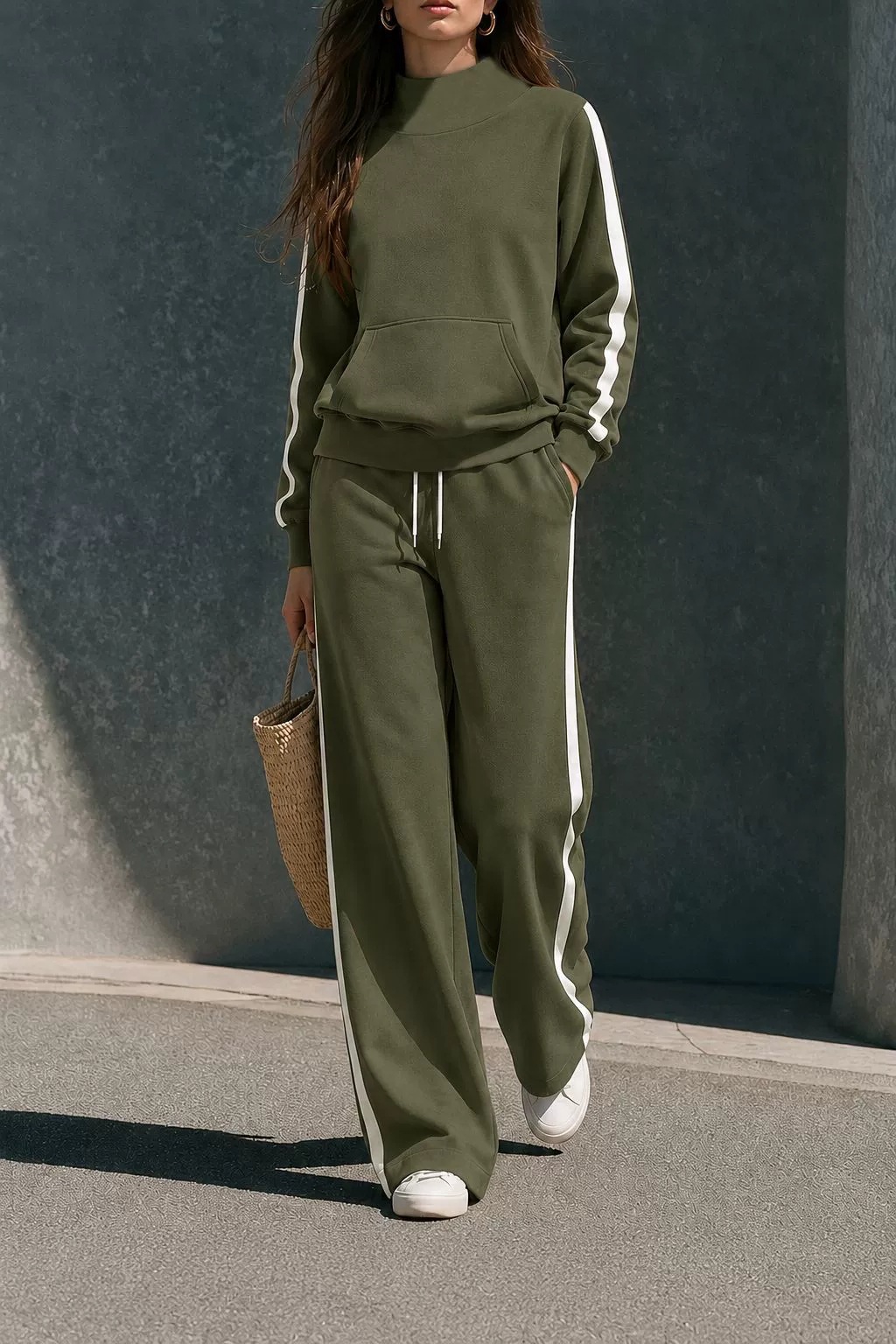 European and American 2026 new trendy brand American casual hoodie and pants set for women's casual outfit