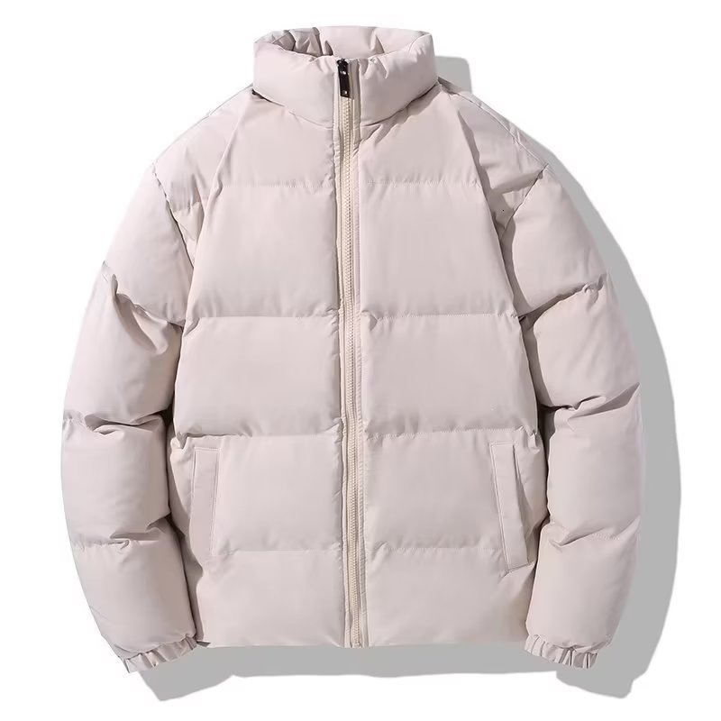 Men's Winter Cotton Coat, Hong Kong Stand-Up Collar, Thickened, Loose Fit,Style, Trendy, Simple, Youth-Inspired, Puffer Jacket Honglu
