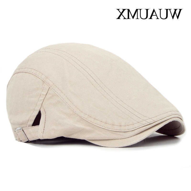 Beret Casual Hats Men Women Solid Forward Cap Washed Cotton Beret Cap Spring Summer Flat Peaked Caps Painter Visor Adult S261016ZIBO