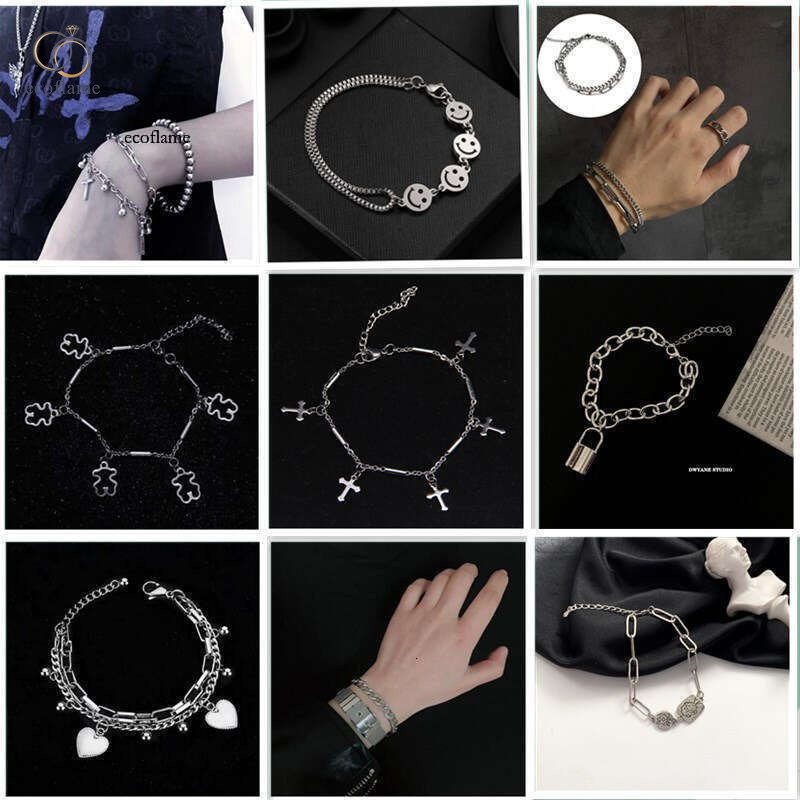 Dark Internet Celebrity Double Layer Vintage Bracelet Ins European and American Style Hip Hop Trend Versatile Hand Jewelry