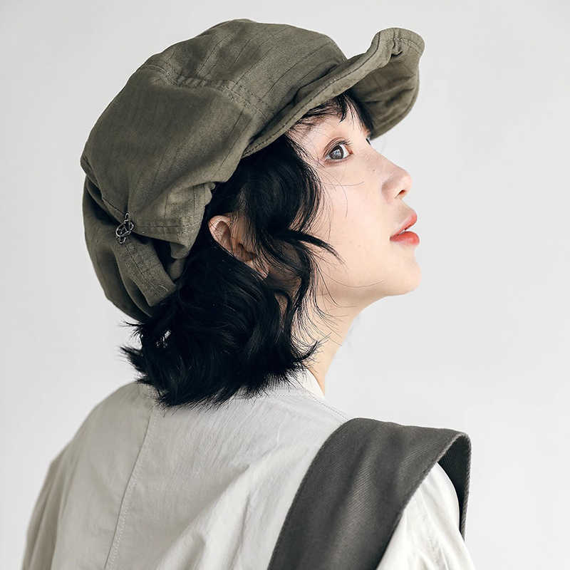 Retro Women Berets for Spring Autumn Octagonal Hats Japanese Style Beret Painter Hats Artist Caps for Travel Shopping Vacation S261016DBZ0
