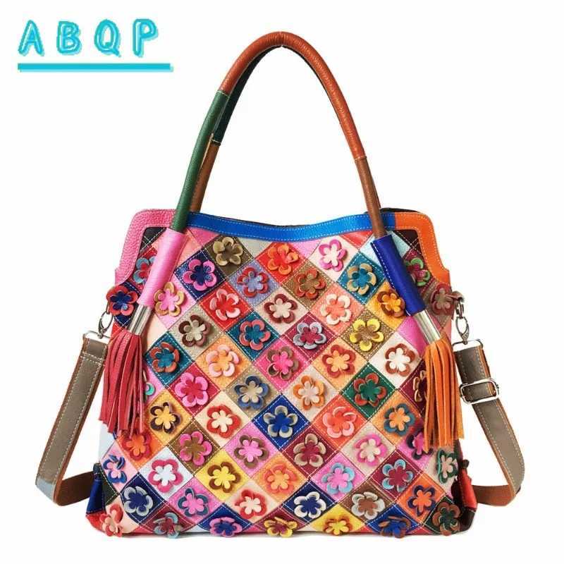 Cross Body ABQP New Women's Handbag Genuine Leather Hand-stitched Women's Shoulder Crossbody Bag Fashionable Women's Bag H261016