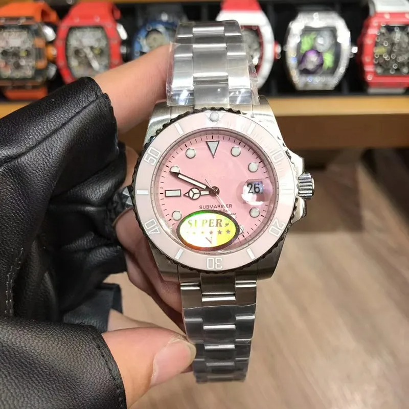 2026 Deluxe Lovely Pink Dot Men's Mechanical Watch Love Flower Women Waterproof Automatic Sports Designer Couple