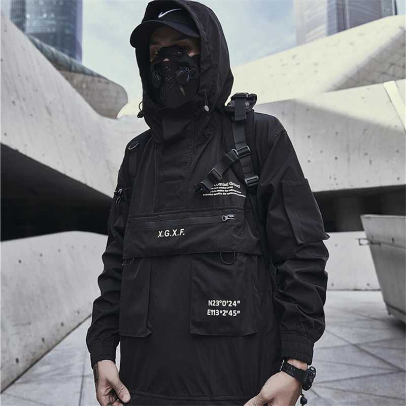 Jackets 11 BYBB'S DARK Men's 2025 Tactics Jackets Function Pullover Windbreaker Streetwear Hoody Black Cargo Jacket Fashion Coats Male GB1