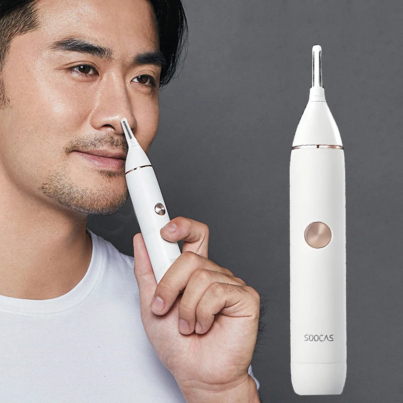 SOOCAS Electric Nose and Ear Trimmer for Man Nose Ear Hair Eyebrow Shaver Waterproof Painless Nose Hair Razor Dry Battery Use 261016