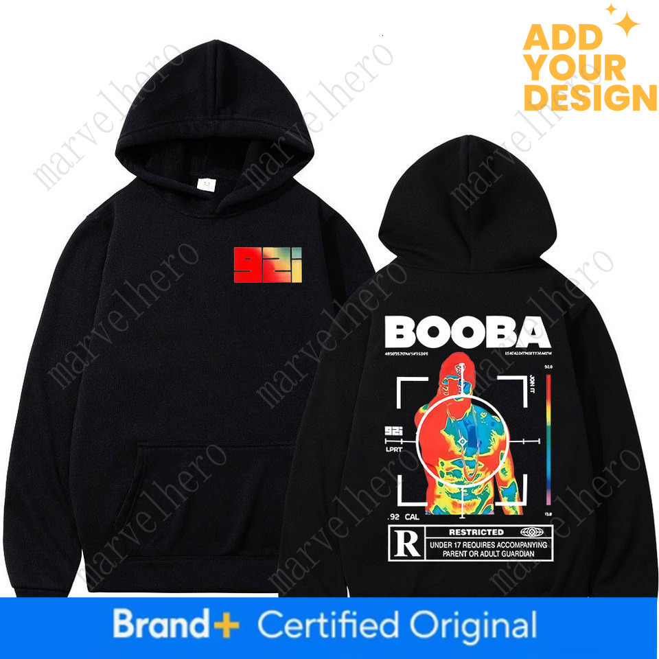 France Rapper BOOBA B O Tour Hoodies Men S Retro Style Hip Hop Long Sleeves Hooded Sweatshirts Clothing Oversized Pullover