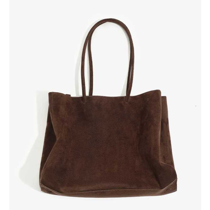 Totes Luxury Suede Underarm Shoulder Bag Stylish Simple Large Capacity Women Tote Bag Casual Solid Coffee Color Minimalist Handbag X261016