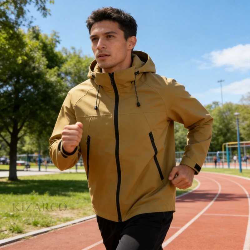Outdoor Jackets Hoodies Spring Men's Waterproof Windproof Hooded Outdoor Hiking Cam Sports Windbreaker Lightweight Running sportswearT261016
