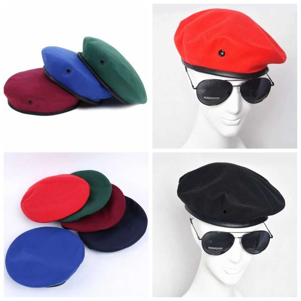Adjustable Fashion Berets Hat Autumn and Winter For Cosplay Uniform Cap Adult Solid Color Painter Cap Security Cap S261016XSBB
