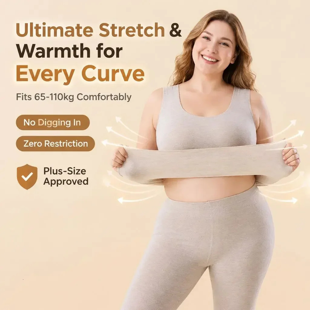 Oversize Thermal Underwear Women Inner Wear Crew Neck Tank Tops Winter Warm Wool Slimming Sleeveless Delong Thicken Thermo 261012