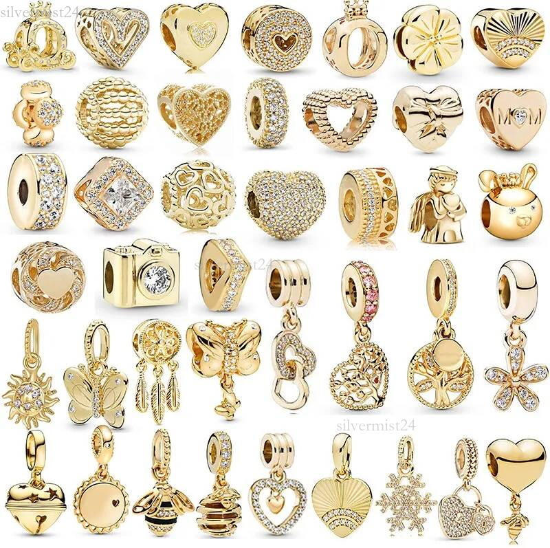 Jewelry Beaded Charm Gold Plated Love pan Pendant New Diy pandoracharmlyness Necklace Accessories Boutique Designer pamdora Jewelry Components 83f