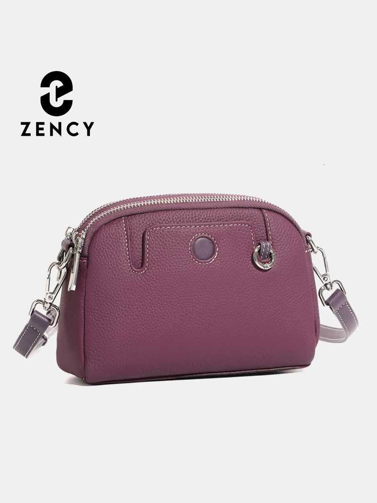 Shoulder Bags Zency Genuine Leather Women Purse Casual Classic Brown Lady Shoulder Crossbody High Quality Leather Cowhide Purple Bag 2025 X261016