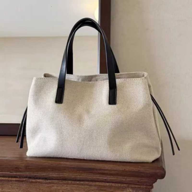 Shoulder Bags Suede Canvas Color-block Tote Bag lightweight Multi-compartment Large Capacity Handbag leisure Simple Retro Zipper Shoulder Bag X26101