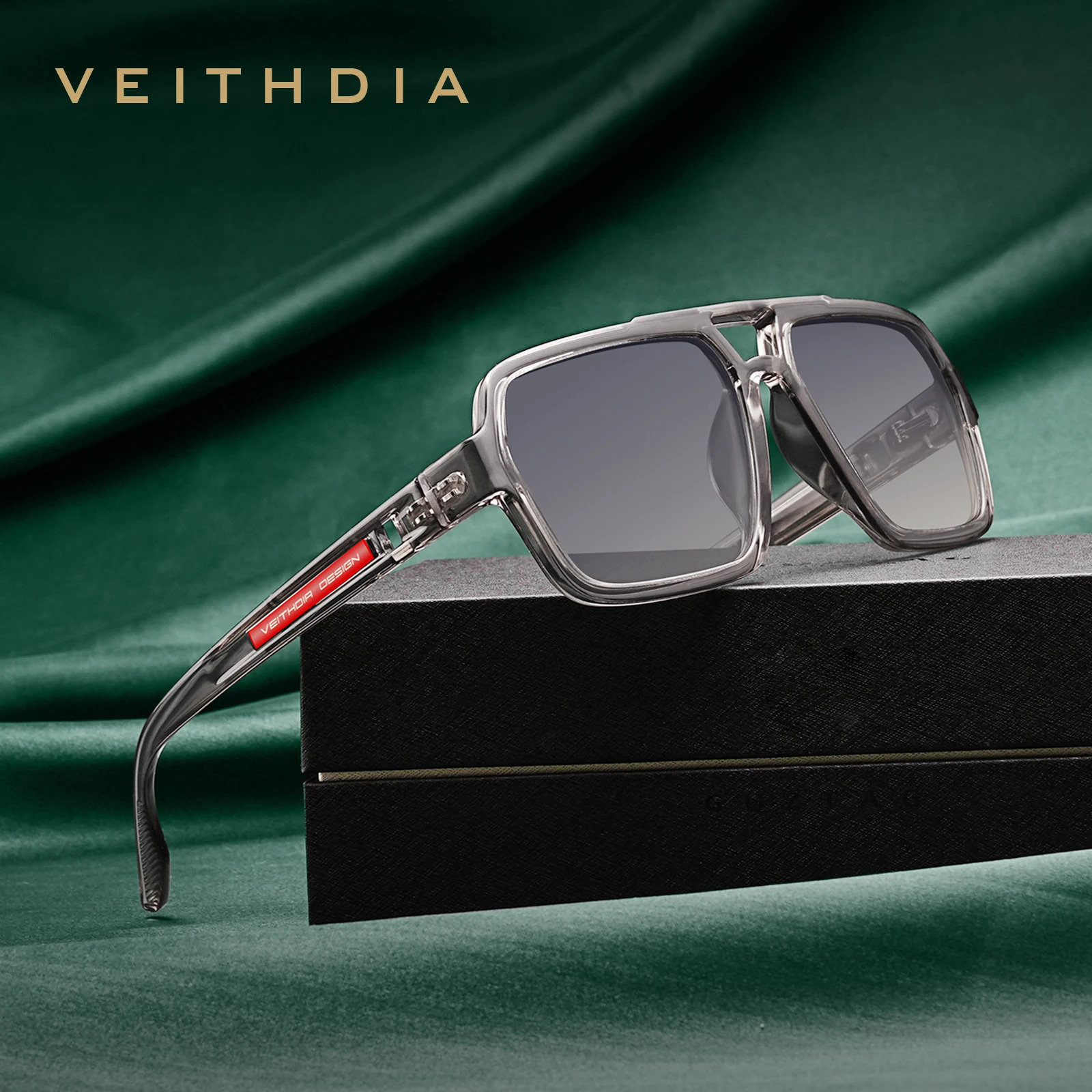 VEITHDIA Arrival Square Sunglasses TR90 Frame Glasses Pochromic Polarized UV400 Mirror Lens Eyeglasses For Men Women 7920 261016