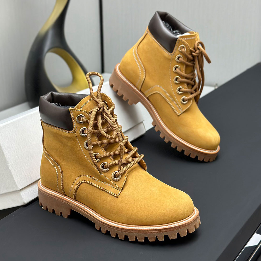 Womens Leather Boots Luxury Designer Mens Hiking Boots Outdoor Casual Autumn Winter Boots Lace Up Sporty Style Ankle Boots Fashion Brand Motorcycle