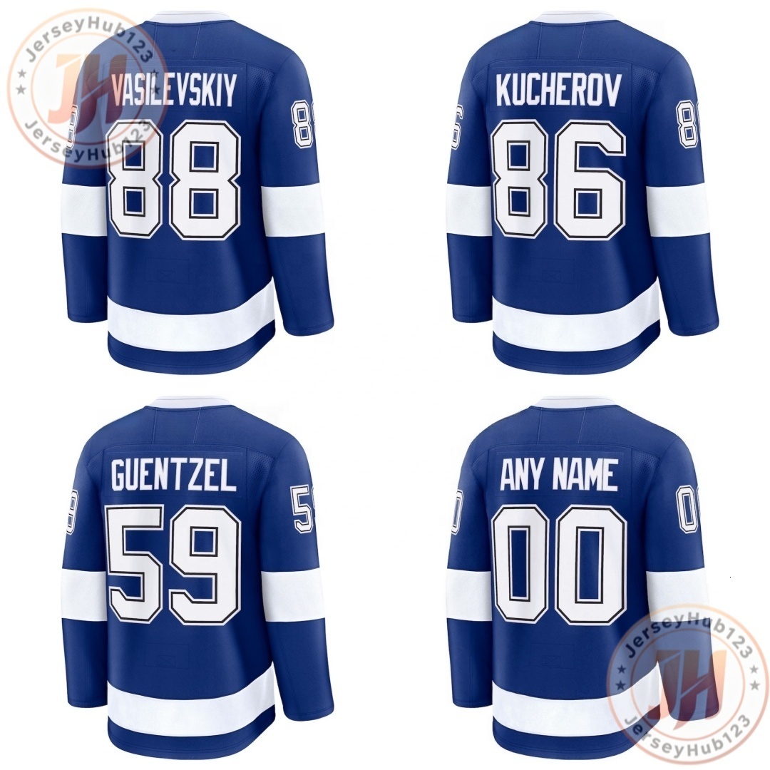 88 Andrei Vasilevskiy #86 Nikita Kucherov #38 Brandon Hagel Men's Stitched Ice Hockey Jersey Blue Wholesale Hockey Uniform