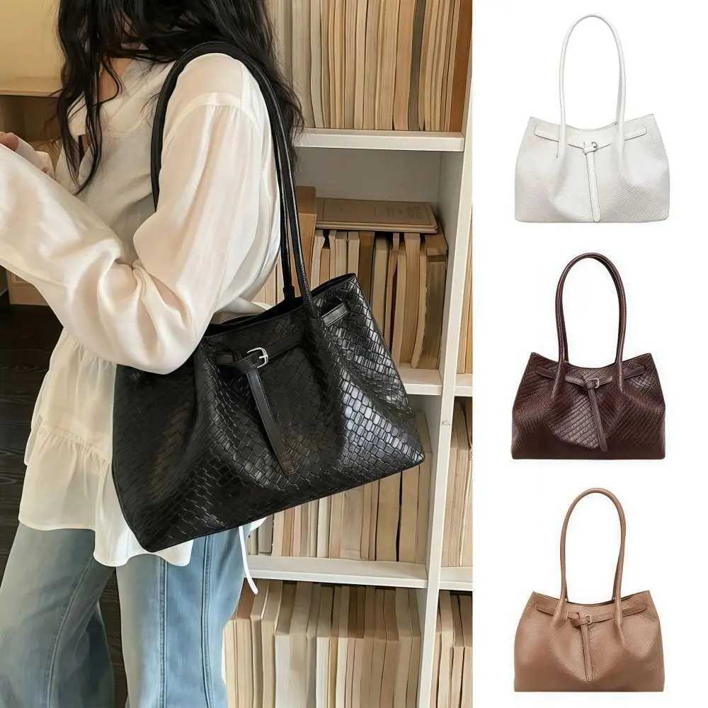 Evening Bags Fashion Versatile PU Leather Shoulder Bag Large Capacity Commuting Tote Bag Elegant Solid Color Handbag School/Travel/Work H261016