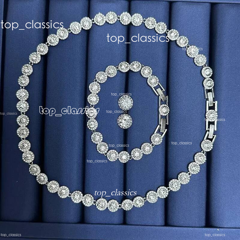 Designer Swskly Jewelry Luxury Flowing Crystal Womens Swarwoskiness Necklace Chain Jewelry Swan Necklaces Women Wedding Ceremony Jewelry ea1