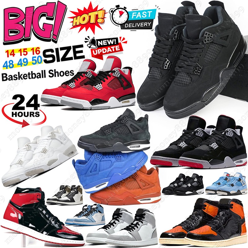 chaussures pour hommes de grande taille 14 15 16 4s chaussures de basket-ball de designer 1s hommes femmes baskets d'extérieur 4 Toro Bravo Nigel