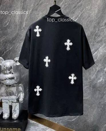 Chrome Tshirt Couple Graphic Tee Shirt Chrome Shirt Embroidered Letters Cotton Designer T Shirt Tops Shirts Tees Chrome T Shirts Mens Breathable Com