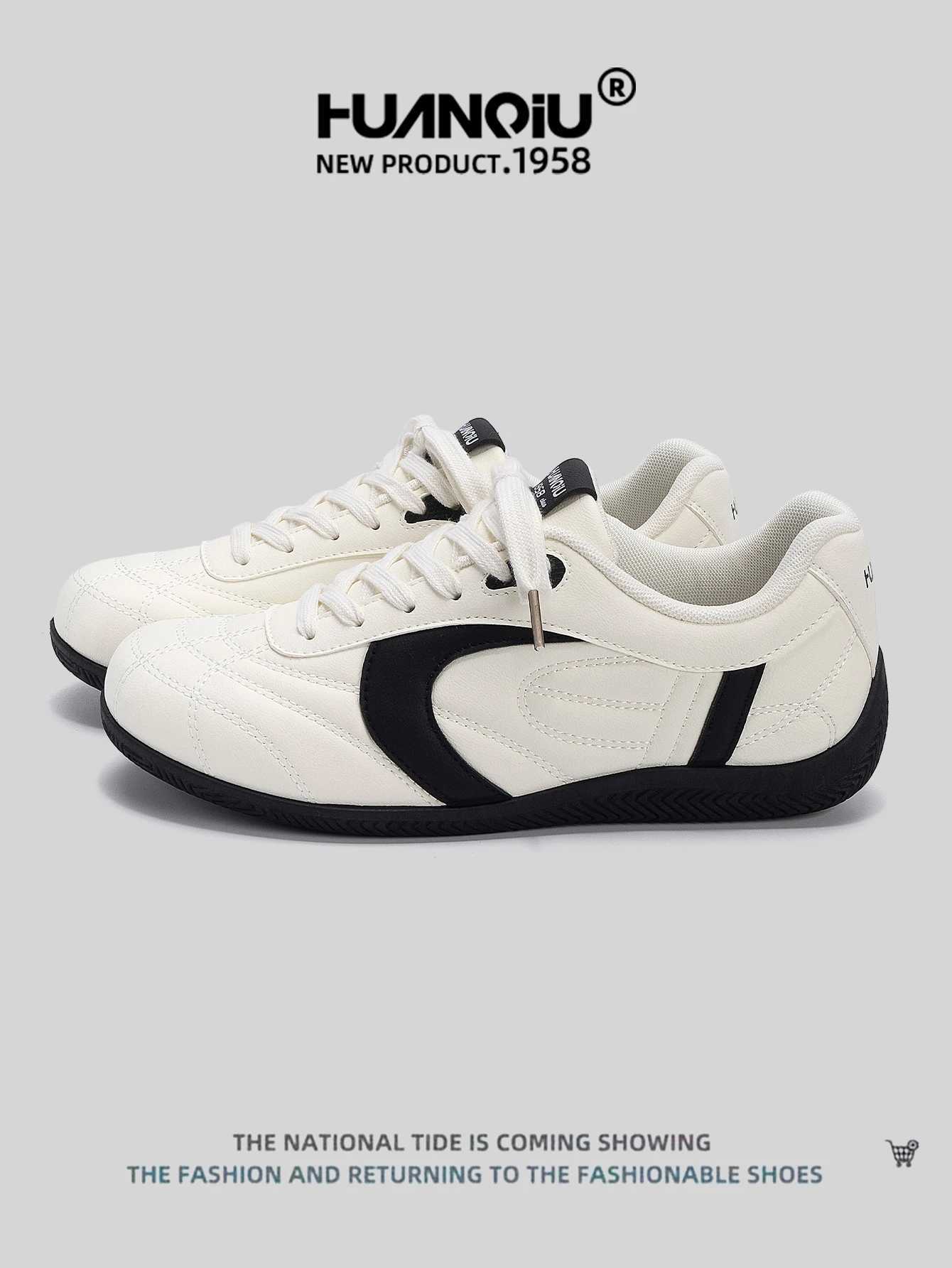 Casual Shoes HUANQIU 2026 New Style Men's lightweight Lace-Up Soft-Soled Fashionable Versatile Casual Sneakers Board Shoes H261016