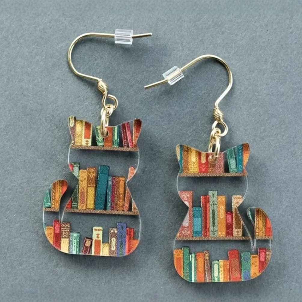 cologne 2026 Gangdi Cross-Border Factory European And American Classic Water Splicing Bookshelf perfume Acrylic Teacher Drop Earrings Design