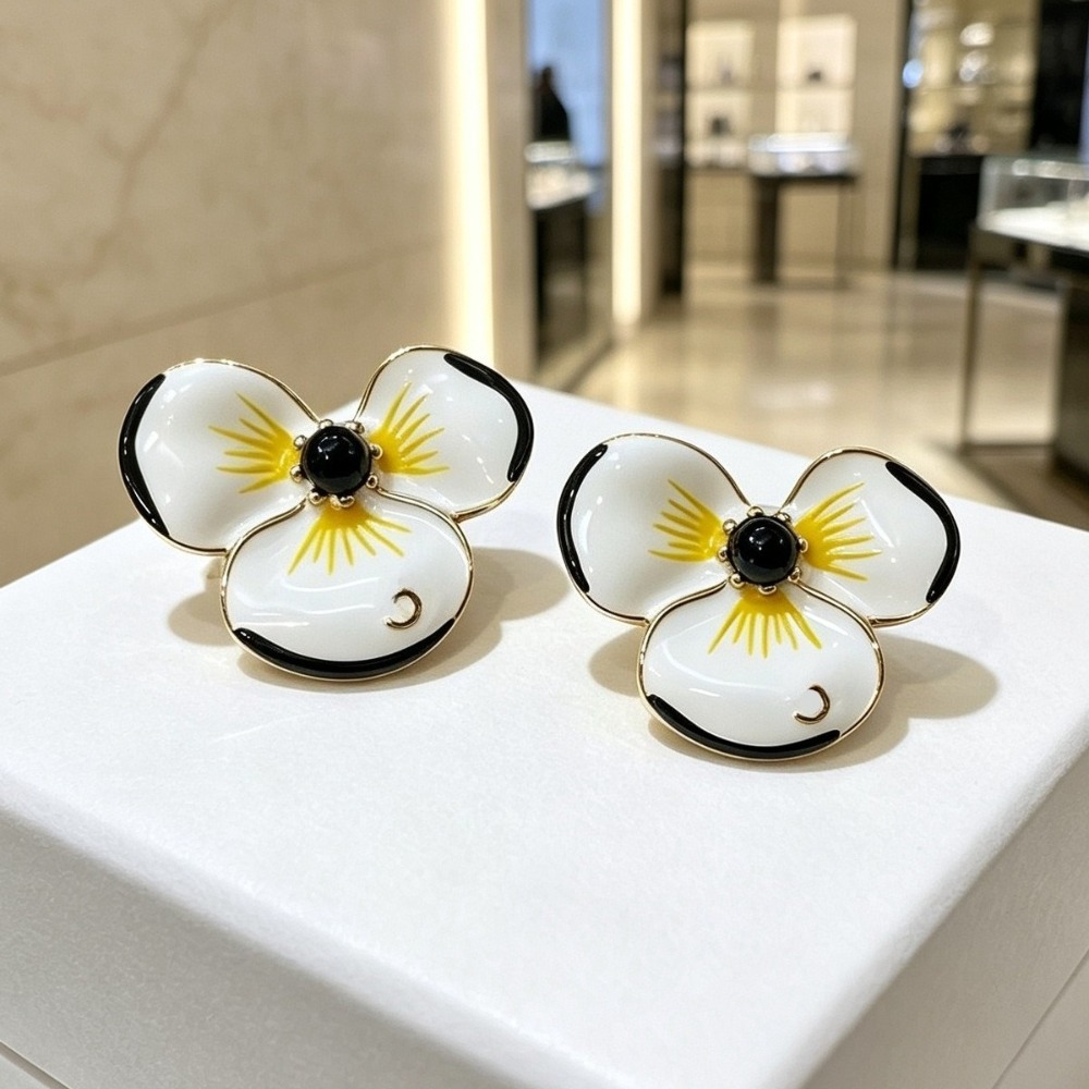 Boucles d'oreilles design pour femme plaqué or lettres boucles d'oreilles marque de luxe aime les femmes perles fleurs bijoux fête cadeau de mari