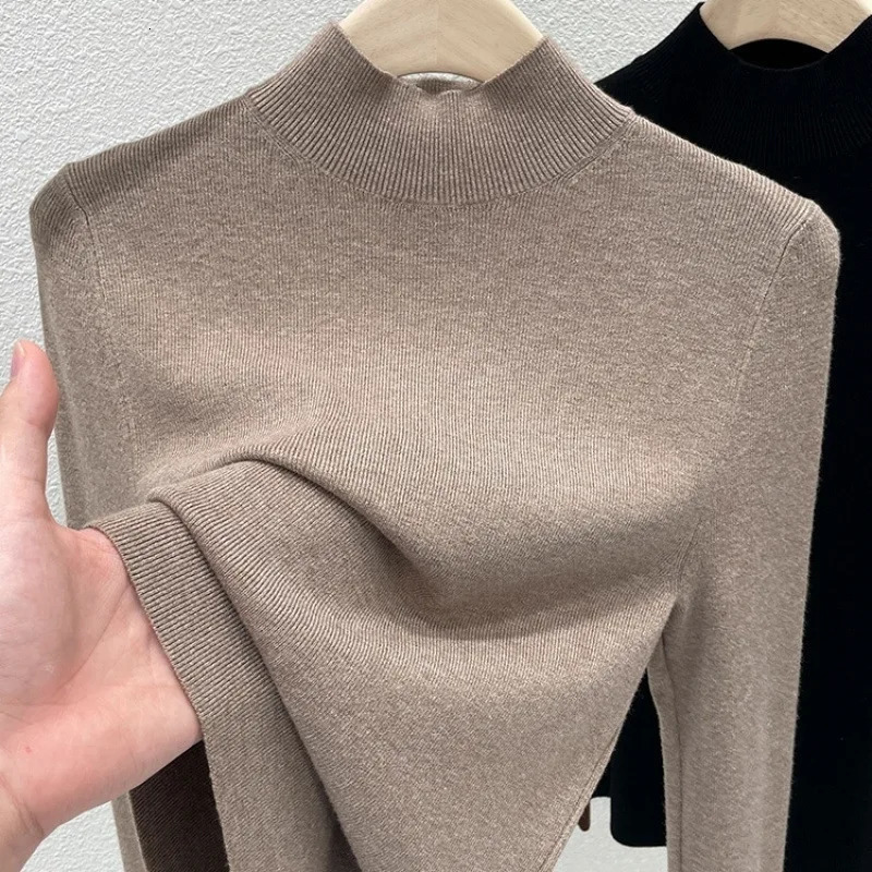 AOSSVIAO Women Autumn Winter 2026 Fashion Turtleneck Jumpers Female Slim Fit Sweater Ladies Solid Color Knitted Soft Pullovers 261016
