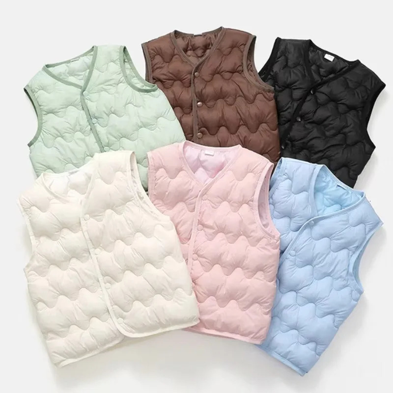 Children Warm Cotton Vest Fashion Solid Boys Girls Baby Toddler Autumn Winter Waistcoats Casual Versatile Kids Clothing Tops261016