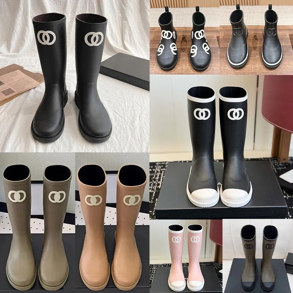 Womens Designer logo rain boots shoes color waterproof high boots are suitable for daily outdoor wear in autumn and winter designer shoes essential
