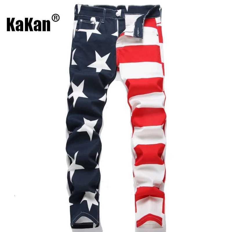 Men's Jeans Kakan-y2k New Men's Printed Pattern Jeans Baggy Jeans Go Out Light Luxury Long JeansT261016