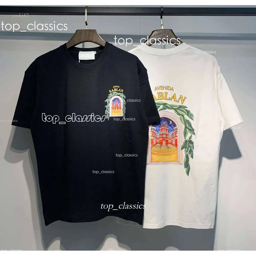 Casablsnca Shirt 2026 Summer Mens Casas T Shirt Designers Women Rainbowtshirts Loose Shorts Sleeve Apparel Designer Shirts T Shirt Street Polos Clot