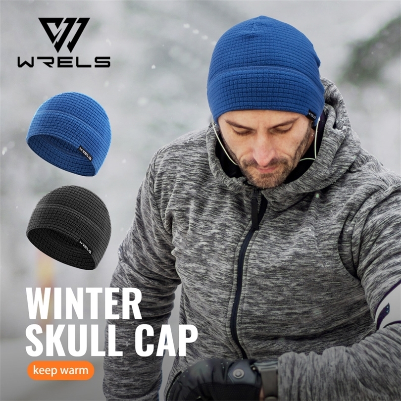 WRELS Warm Polar Beanie Cap Unisex Windproof Skull Fleece Winter Thermal Hat Breathable in Cold Weather Sports 261012