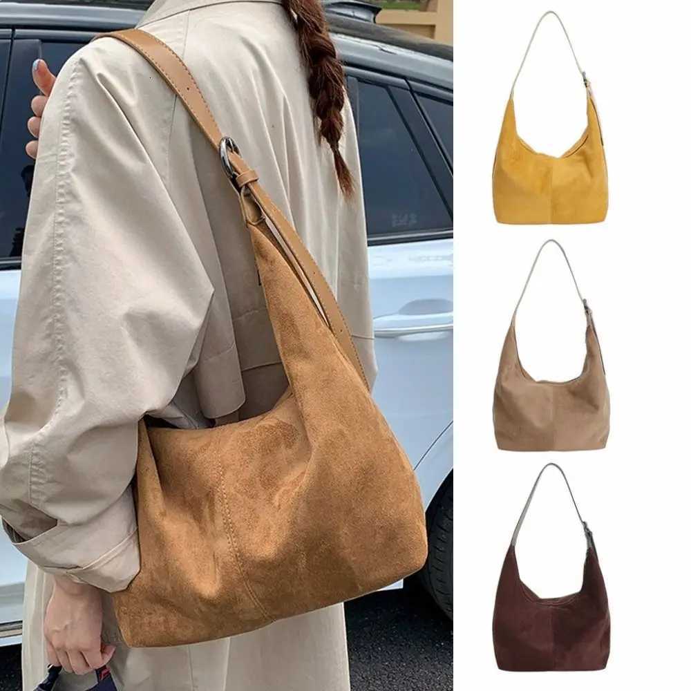 Totes Casual Suede Leather Crossbody Bag Solid Color Large Capacity Tote Bag Versatile Shoulder Bag for Women X261016