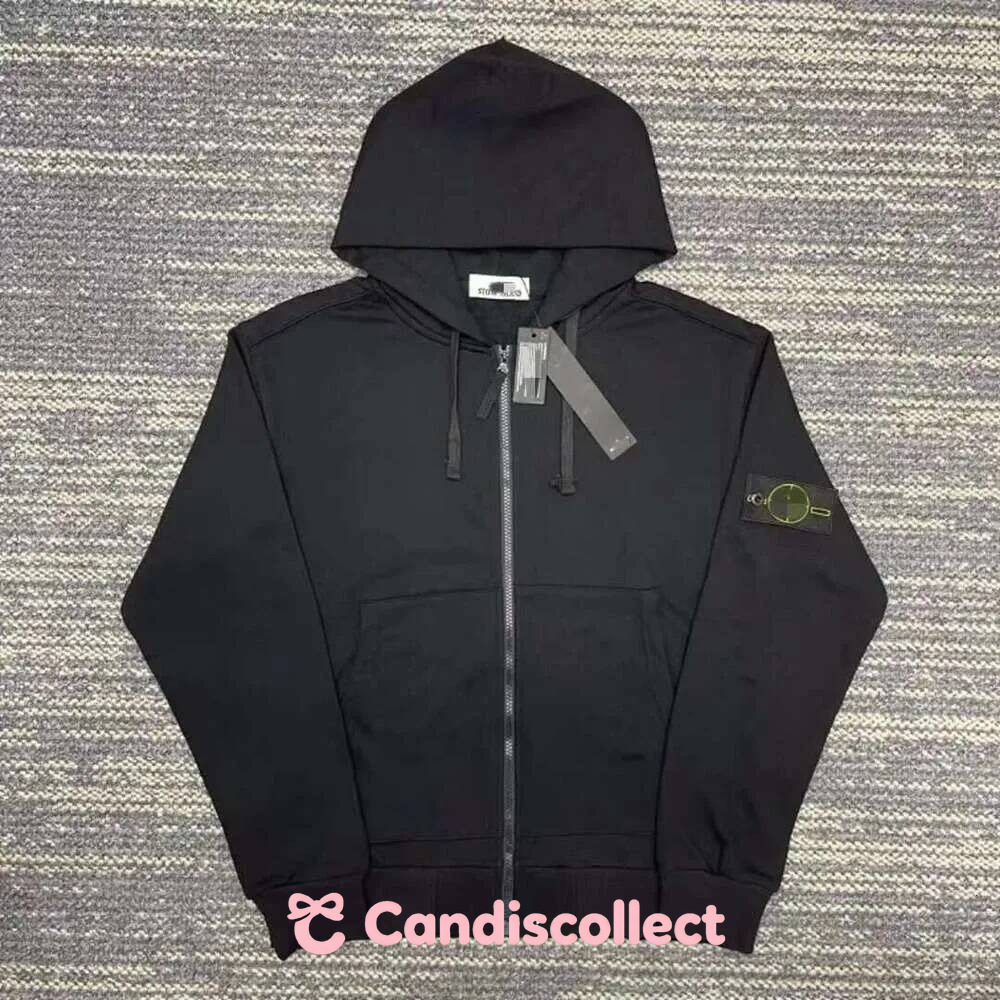 stone Cross Border Designer Clothing Stone Embroidered Unisex Solid Mens Color Casual Sports Hoodie Jacket Compass Sleeve Zipper Sweatshirt Technica