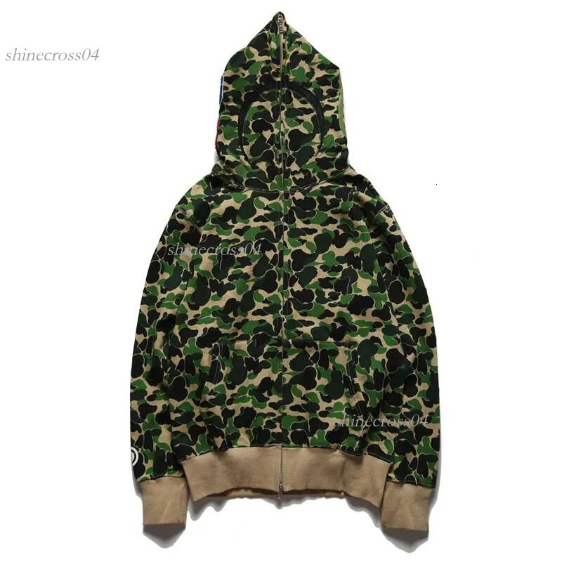 Bathing Ape Hoodie designer ape hoodie Outerwear High quality Mens Womens Fashion Full Zip Hip hop Hoodie high quality Shark jacket cda