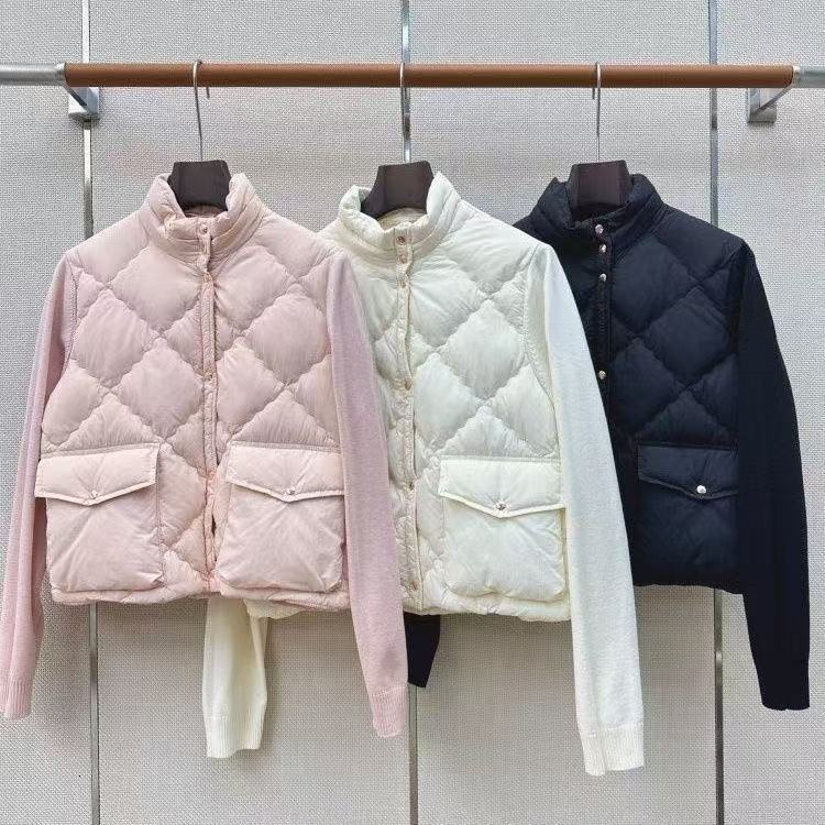 Women designer down jacket coat winter down Quilted Puffer Vest Stand Collar Sleeveless Down Gilet Gold Button Big Pocket Warm Outerwear Winter Wais