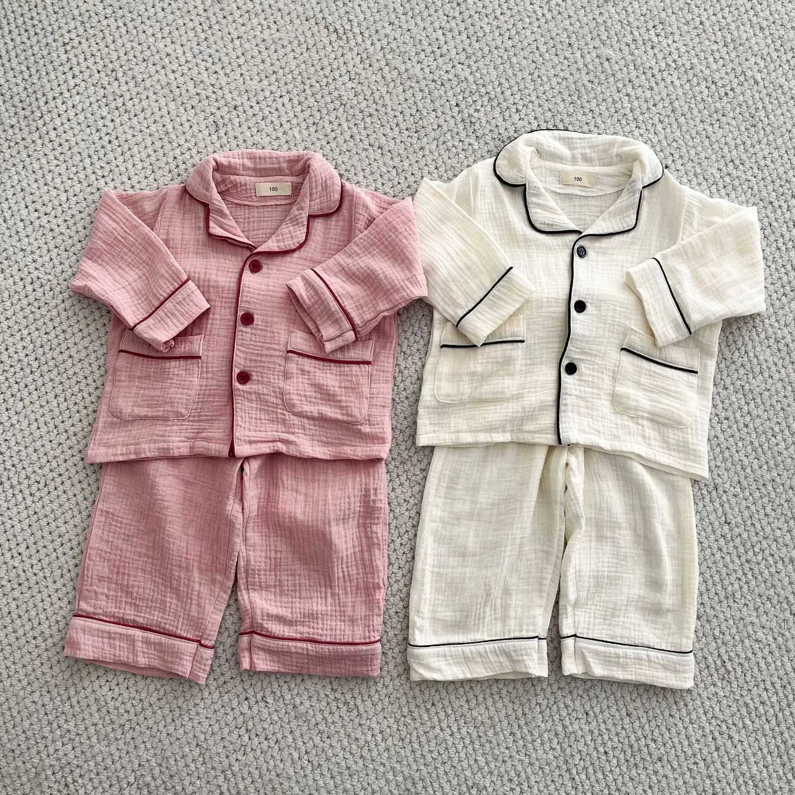 Pajamas deer jonmi 2025 New Spring Children Pajamas Sets Long Sle Tops Pants 2pcs Korean Style Toddlers Kids Soft Spwear OutfitsW261019