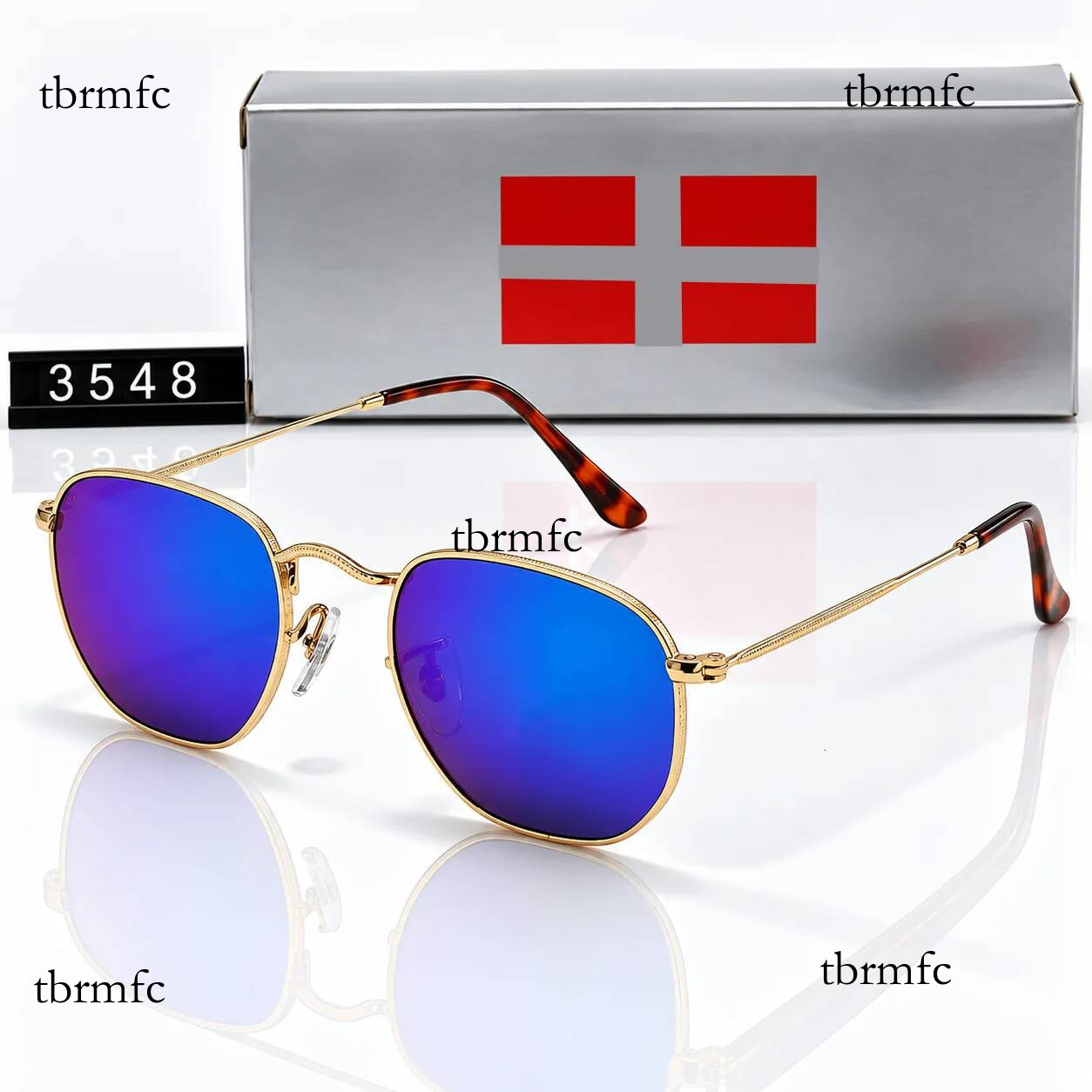 Unisex Square Polarized 3548 Designer Sunglasses Retro Metal Frame UV400 Sun Glasses Fashion Outdoor Eyewear for Men Women Multiple Colors Shades RB
