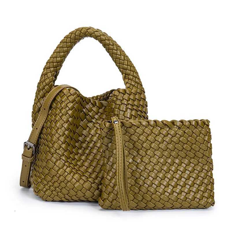 Totes PU Leather Woven Shoulder Bag for Women Leather Braided Purse Woven Bucket Bag Weave Hobo Womens Purse and Wallet set Tote Bag X261016