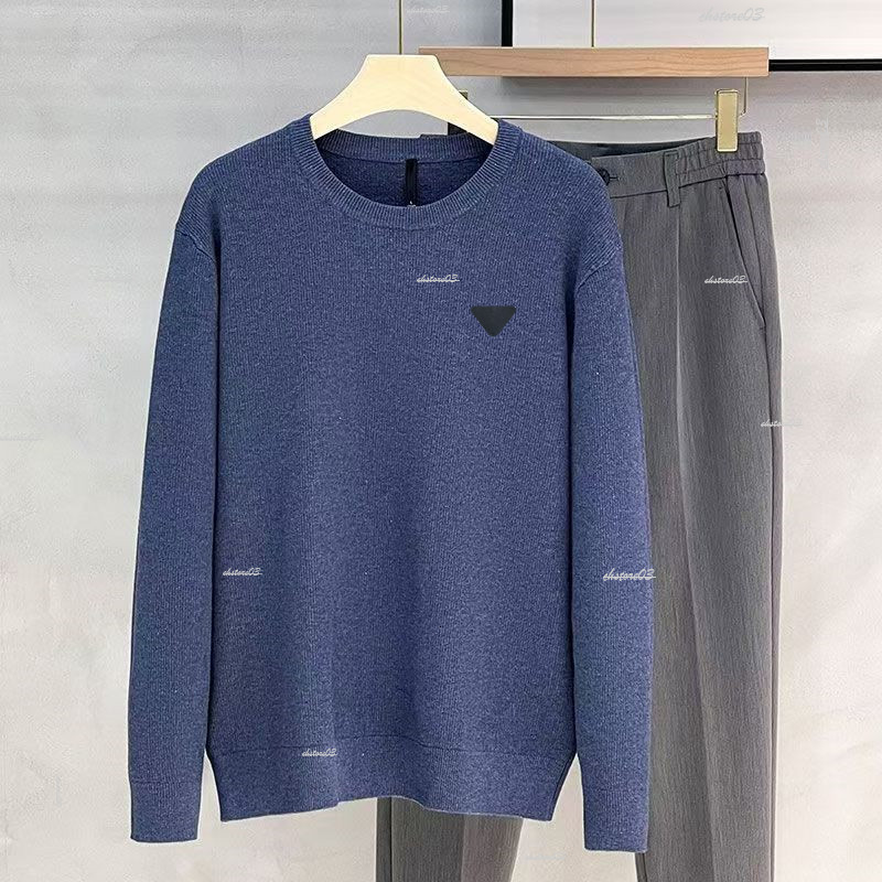Pradlys Designer Men's Sweaters Soft Basic Cashmere Pradsness Pulls Winter Inverted Triangle Pattern Knitted Jumper Top Sueters Womens Clothing