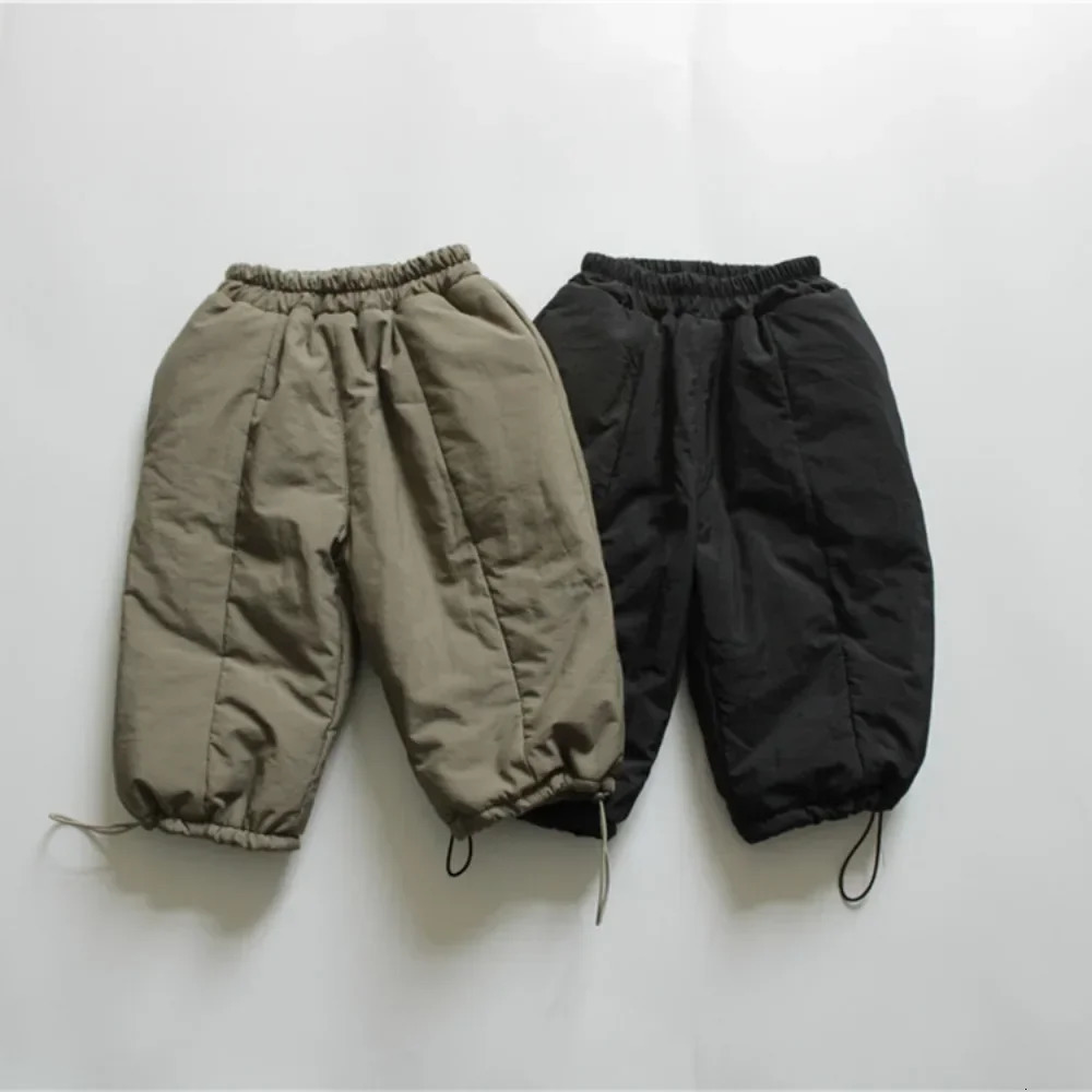 4783 Small Wholesale Children Pant Winter Solid Color Baby Boy's Pants Plus Velvet Cotton Warm Trousers261016