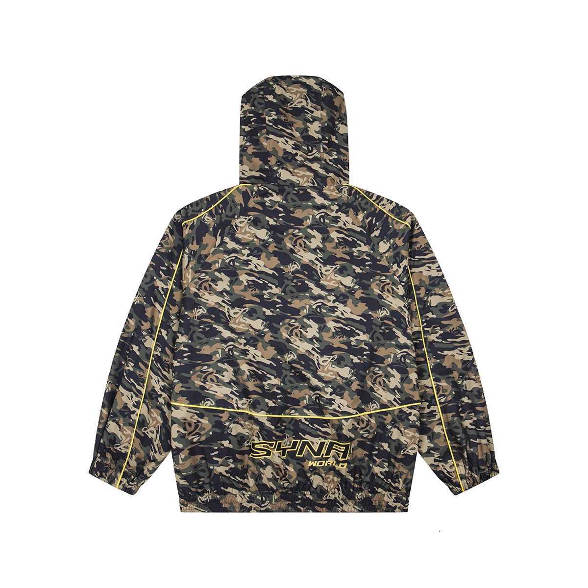 Windbreaker Men's Jackets Streetwear Camouflage Zipper Hooded Jacket for Men and Women Contrast Color Vintage Patchwork Autumn Coat Oversized N