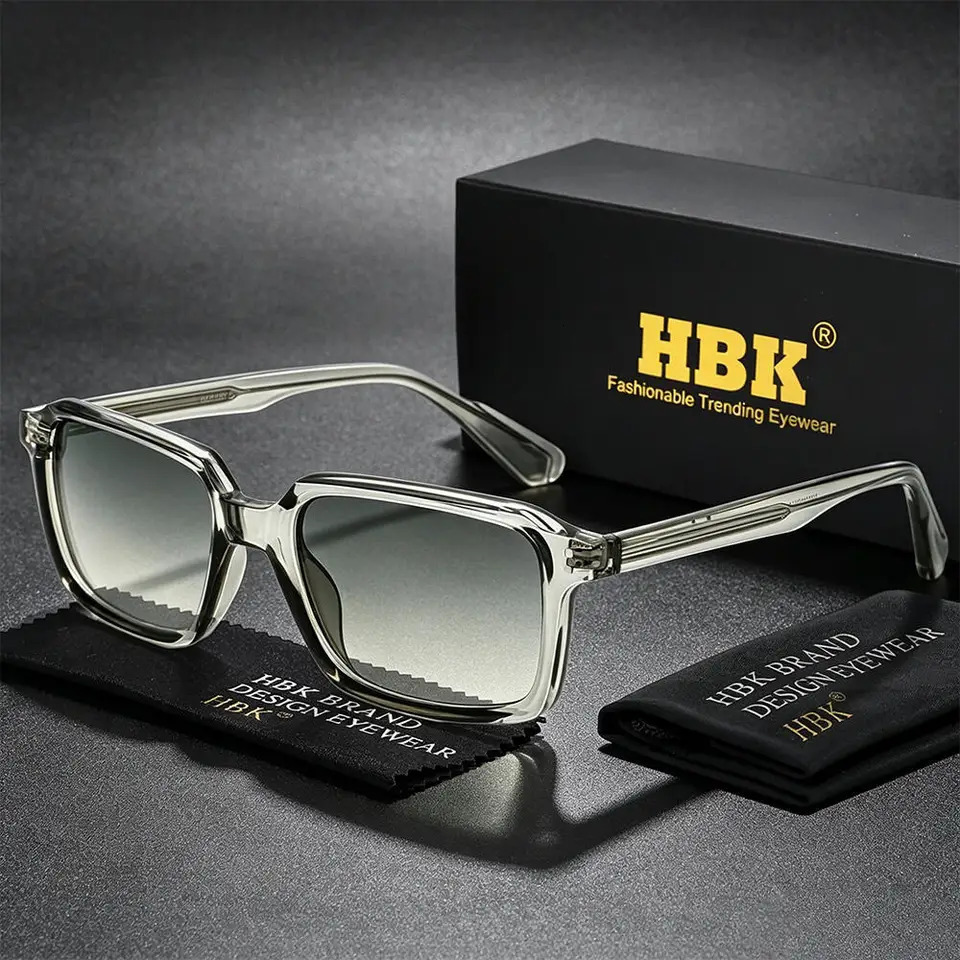 HBK Vintage Men's Sunglasses Square Frame Sun Glasses Fashion High-Quality Women's Outdoor Travel Business Festival Gift Glasses 261016