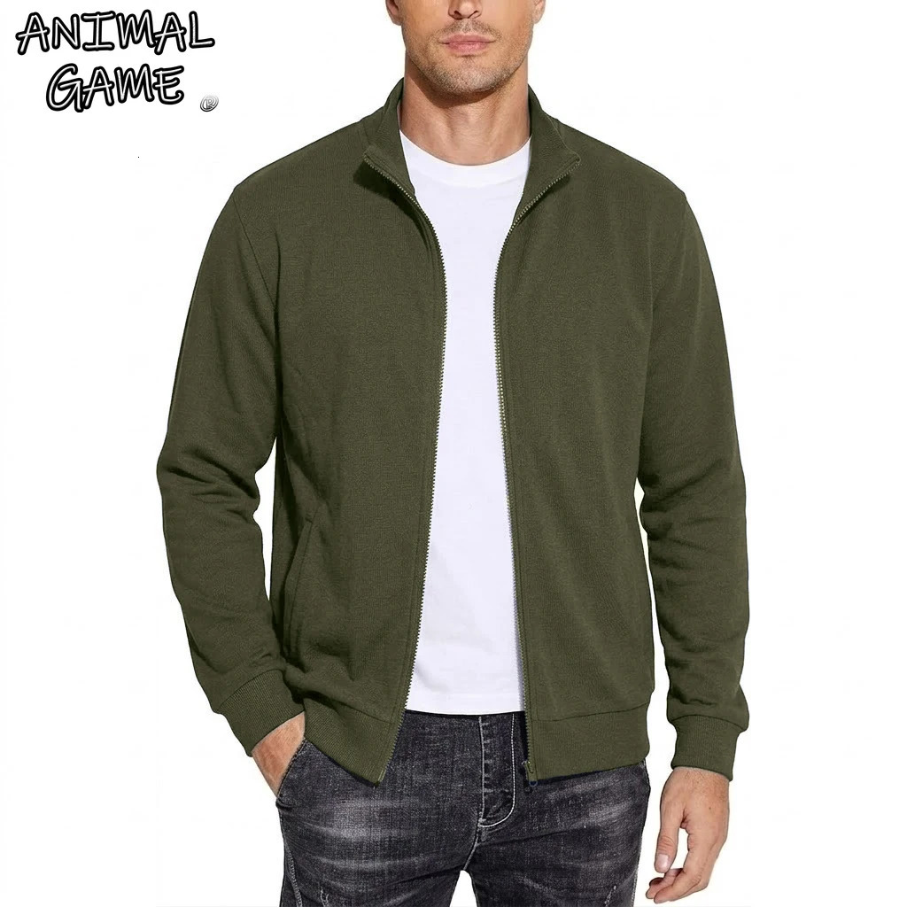 Mens Zipper Sweatshirts Autumn Gym Hoodie Coats Man Long Sleeve Cardigan Jackets Spring Solid Work y Clothes 261012